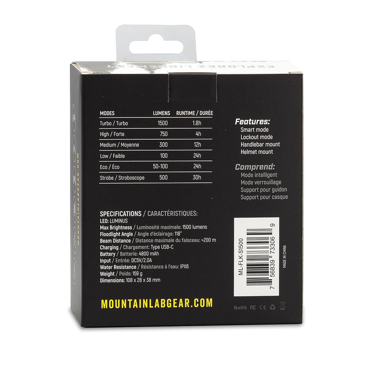 Kit de lampe de poche S1500 lumens