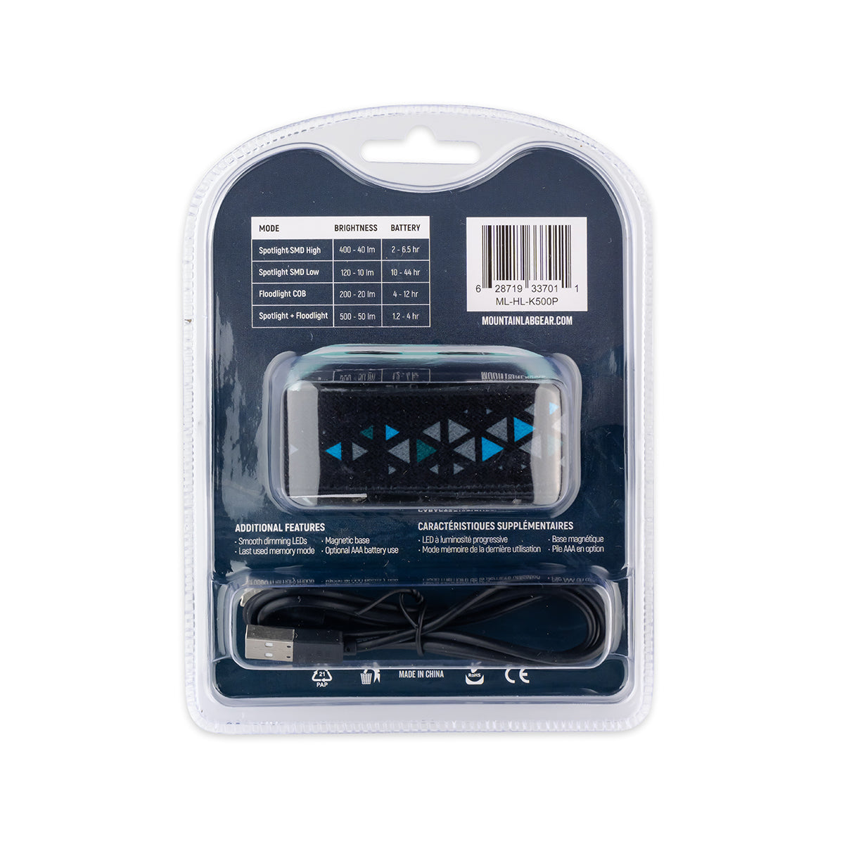 Lampe frontale Kinetic 500 Pro