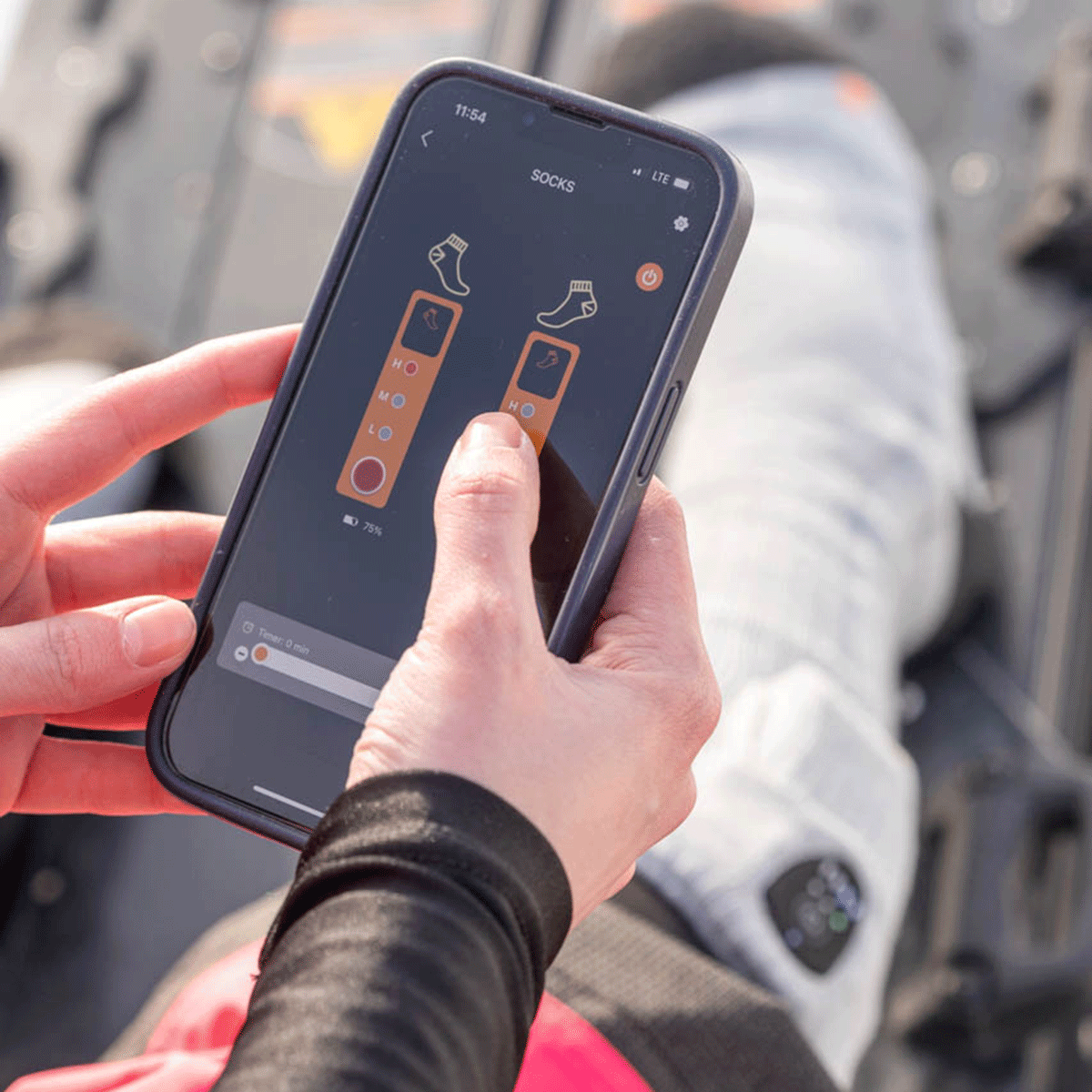 Chaussettes chauffantes Bluetooth