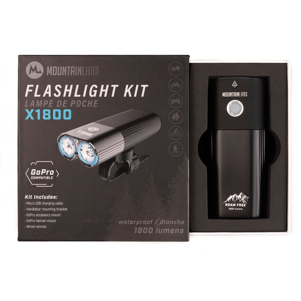 Mountain Lab x1800 Lumen Flashlight Kit